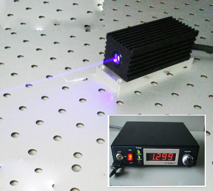 TEM00 405nm 500mW Violeta Azul CW laser with power supply , Analog or TTL